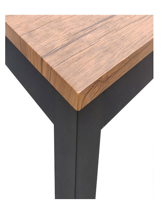 Table Kitchen Wooden with Metal Frame Black Velvet-Black Metal 100x60x75cm