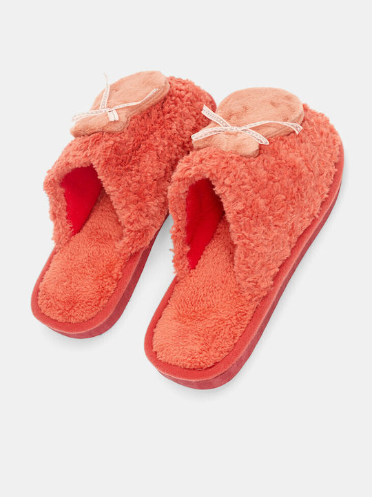 Luigi Women's Slippers with Fur Orange