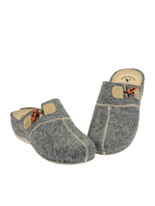 Anatomische Wollene Damen Hausschuhe Gray