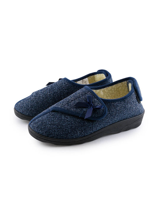 Love4shoes Winter Damen Hausschuhe in Blau Farbe