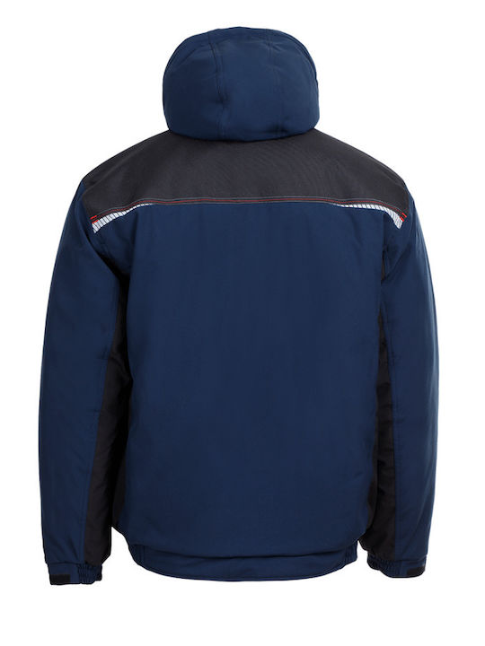 Stenso Waterproof Winter Softshell Work Cardigan Hooded Navy Blue