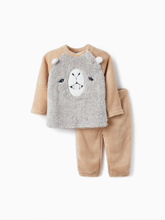 Zippy Set Top & Bottom Kids Pyjamas Beige