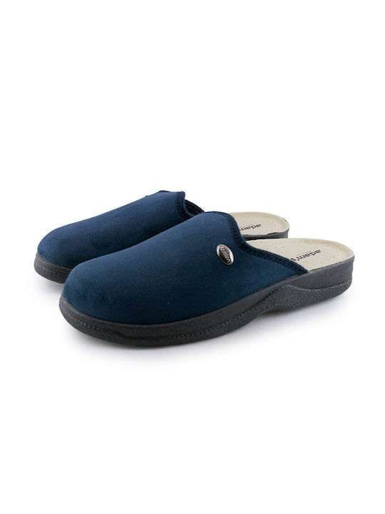 Adam's Shoes Men's Leather Slippers Blue