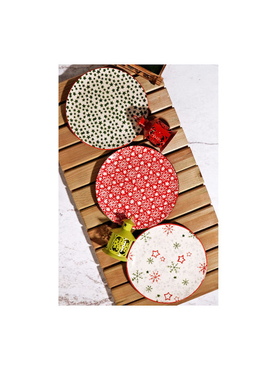 Set Christmas Plates Ceramic Colorful L20xW20cm 6pcs