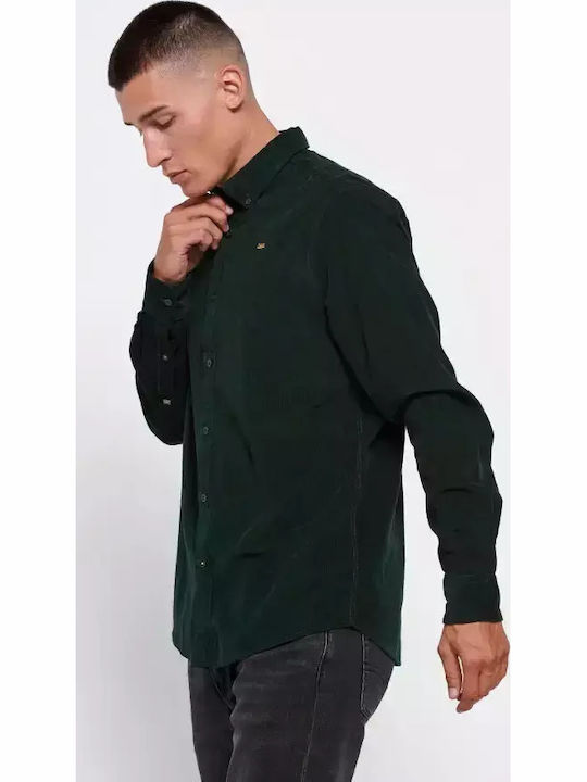 Long-sleeved Corduroy Shirt Pesto Green