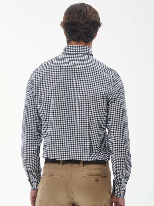 Barbour Men's Shirt Long Sleeve Cotton Checked Gray