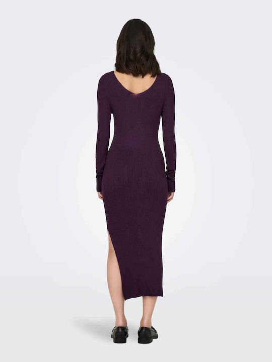 Life Midi Knitted Purple Dress
