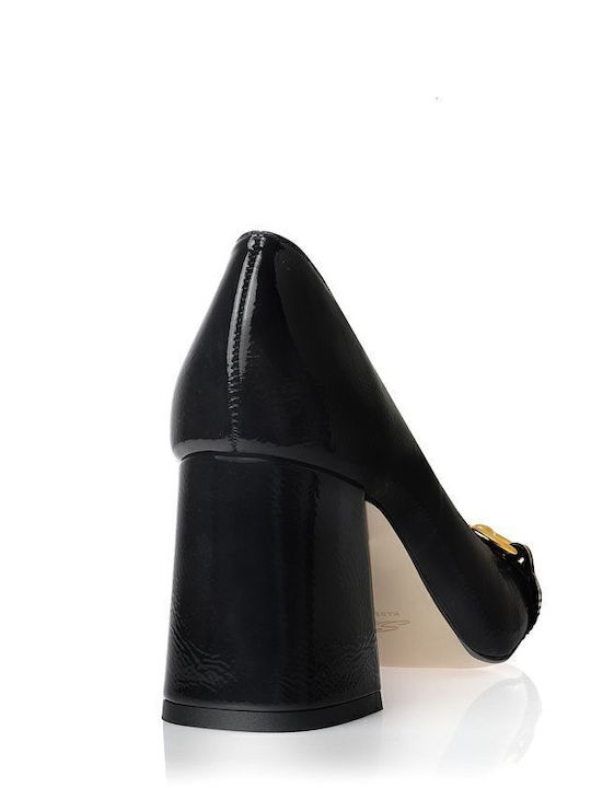 Patent Leather Black Medium Heels