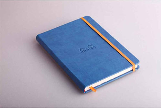 Rhodia Carnet 96 Foi A5 Cu dungi cu Elastic și Suport pentru Stilou Albastru