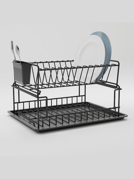 Hermia Metallisches Schwarz Geschirrabtropfer 35.5x29.5x23.5cm