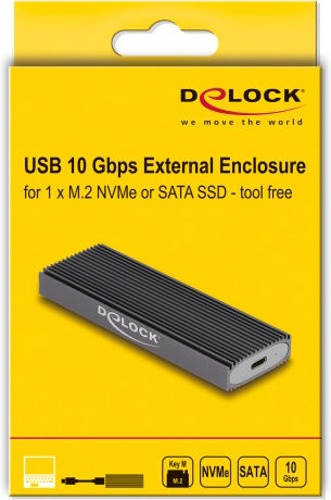 DeLock Θήκη για Σκληρό Δίσκο M.2 PCI Express / SATA III NVME με σύνδεση Type-C