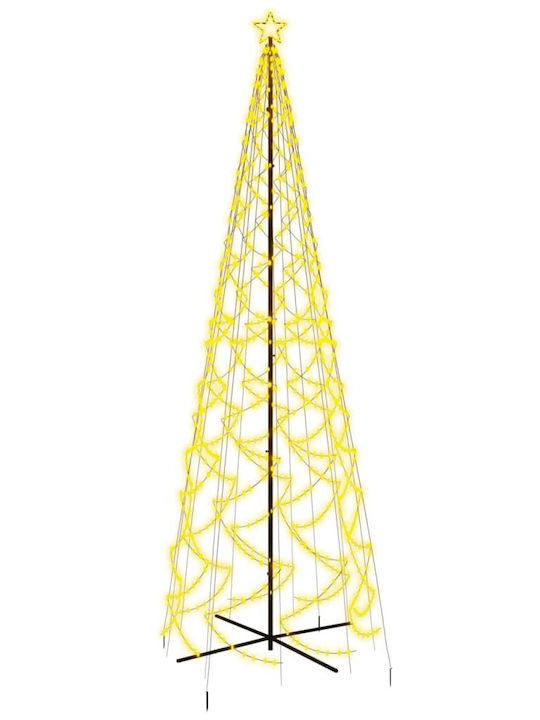 vidaXL Christmas Decorative Illuminated Tree Cone 160cm Yes Electric Adorned White