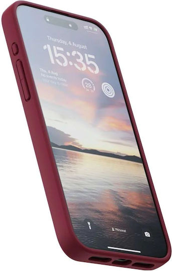 Njord Suede 360 Full Cover Plastic 2mm Red (iPhone 15 Pro Max)