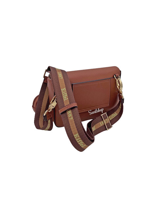 La tour Eiffel Leather Women's Bag Crossbody Tabac Brown