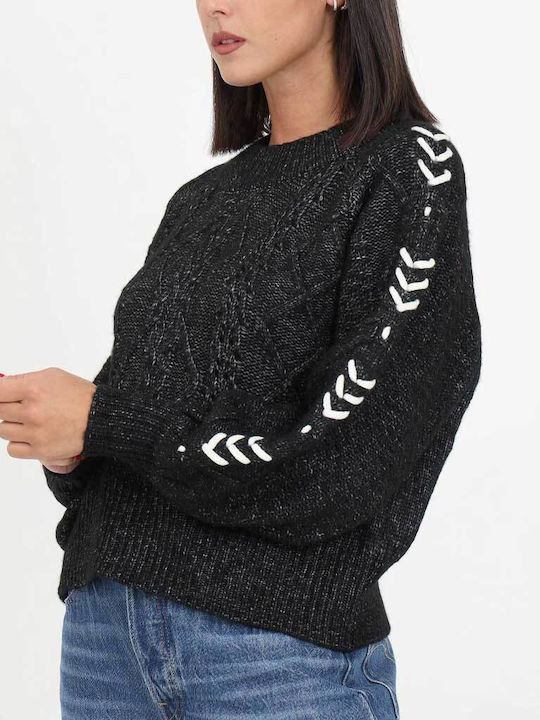 Only Women's Long Sleeve Sweater Woolen Black