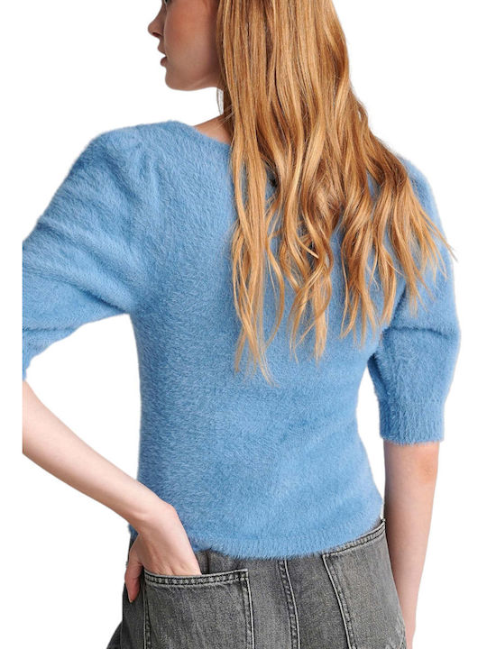 Attrattivo Women's Pullover with 3/4 Sleeve Light Blue