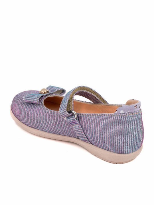 Balerini copii Anatomic cu închidere Hoop & Loop de Piele Violet