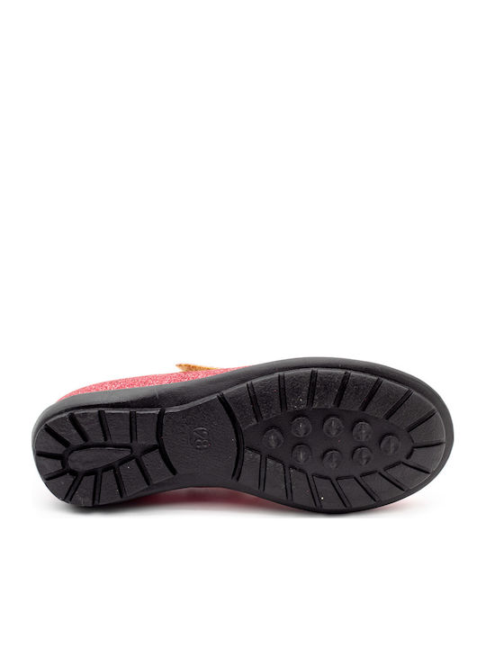 Kids Anatomic Leather Ballerinas with Hoop & Loop Closure Red