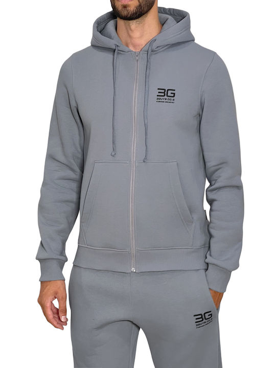 3Guys Men's Sweatshirt Jacket Gray