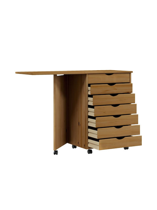 Schreibtisch Moss aus Massivholz Mit Honigbraun 105,5x39x74,5cm
