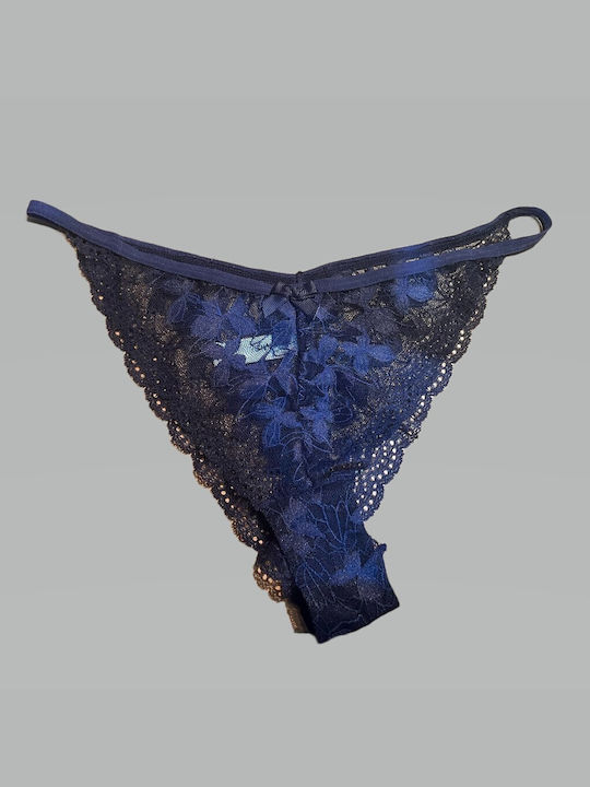 La Lolita Amsterdam Women's Slip with Lace Blue