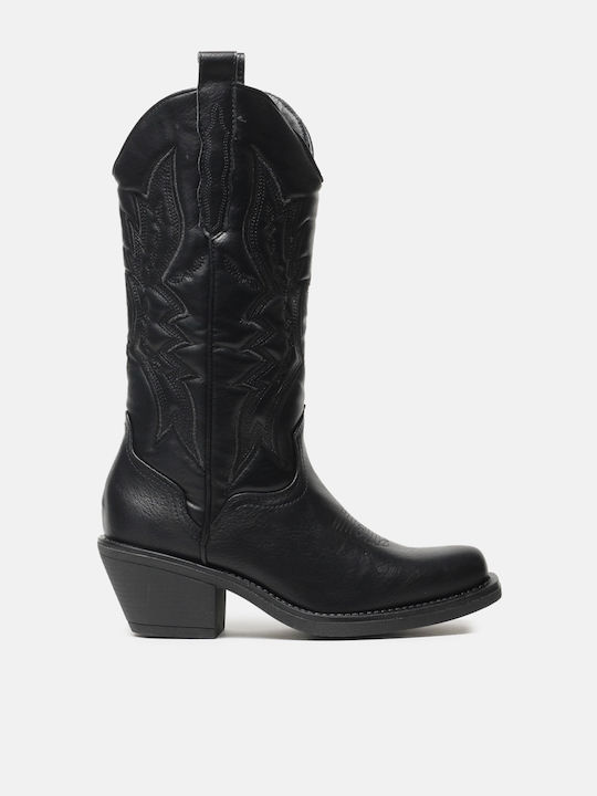 InShoes Γυναικείες Μπότες Cowboy Μαύρες