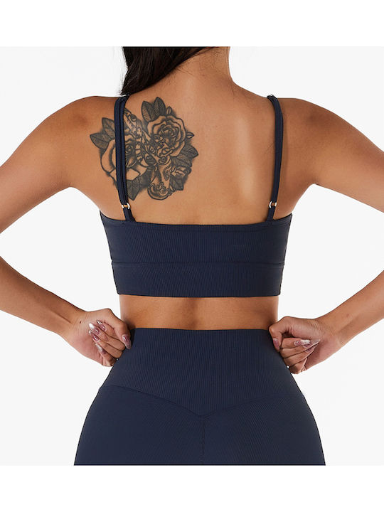Amouna Women's Athletic Sports Bra Navy Blue