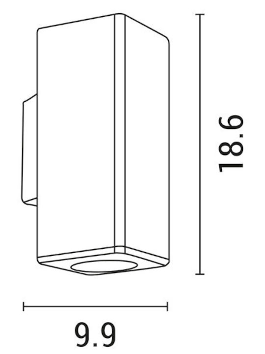 Eurolamp Wasserdicht Wandmontiertes Spotlicht für den Außenbereich IP65 GU10 Gray