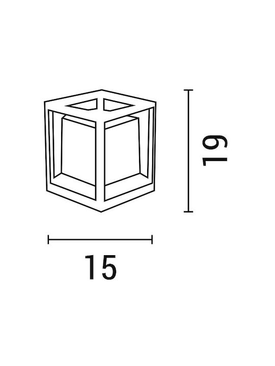 Eurolamp Aplică Exterioară Montată pe Perete E27 IP65 15x15x19εκ.