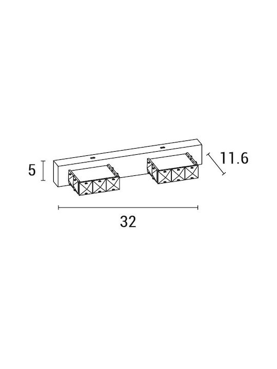 Eurolamp Vintage Lamp Wall with Integrated LED and Natural White Light Gray 32x116x50cm