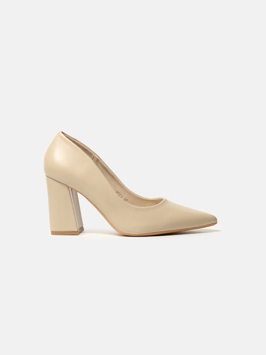 InShoes Pointed Toe Beige Heels