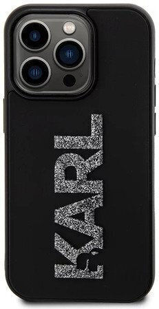 Karl Lagerfeld 3d Logo Glitter Back Cover Plastic Black (iPhone 15 Pro Max)