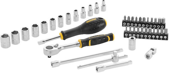 Stanley Set de chei tubulare și clichet 1\4" 42buc