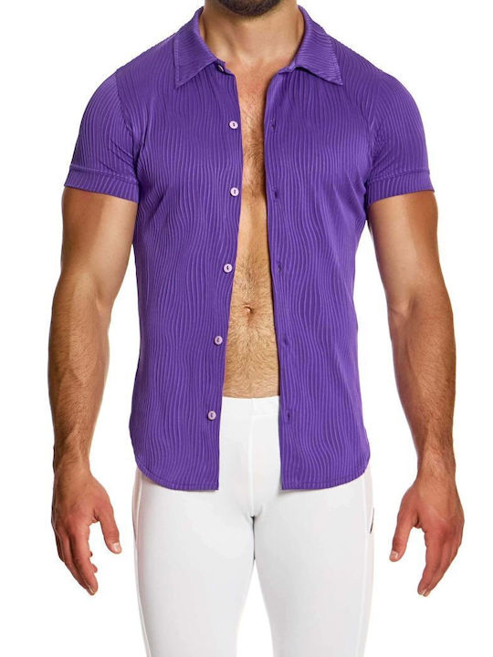 Modus Vivendi Men's Shirt Short Sleeve Purple