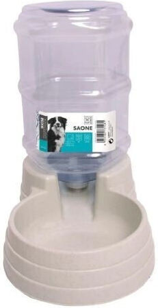M-Pets Saone Automatic Plastic Bowl with Container Food for Dog & Cat 6lt in White Color