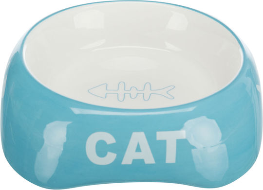 Trixie Fish Bone Ceramic Bowl Food for Dog & Cat 2x 200ml 13cm in Blue Color