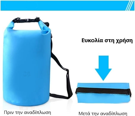 Στεγανός Σάκος Ώμου 15lt Γαλάζιος