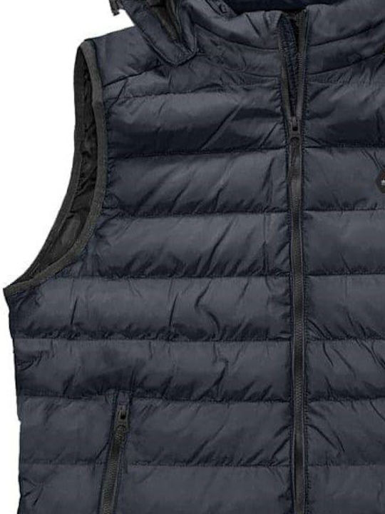 Double Men's Sleeveless Puffer Jacket Navy Blue