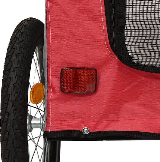 vidaXL Dog Carrying Red Bicycle Trailer for 45kg Pets