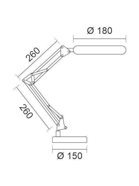 Spot Light LED Office Lamp with Foldable Arm in Black Color