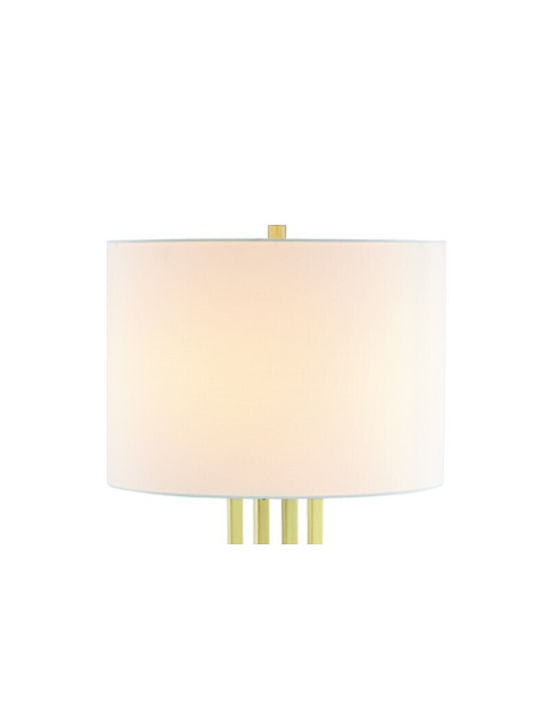 Aca Belize Metal Table Lamp for Socket E27 with White Shade and Gold Base