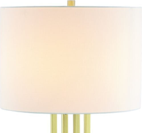 Aca Belize Metal Table Lamp for Socket E27 with White Shade and Gold Base