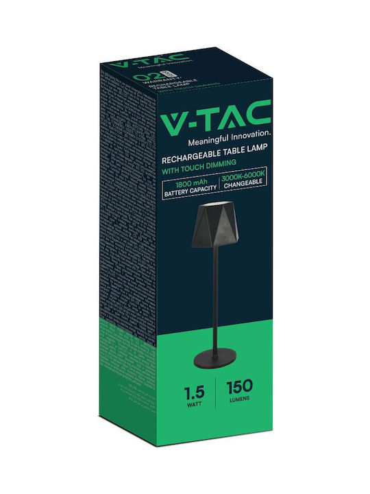 V-TAC Πλαστικό Πορτατίφ LED με Μαύρο Καπέλο και Βάση
