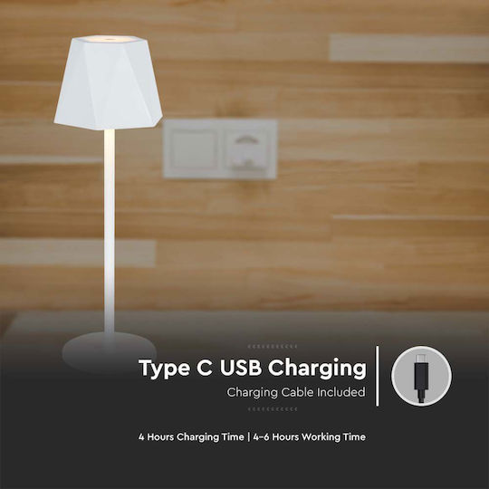 V-TAC Plastic Table Lamp LED with White Shade and Base