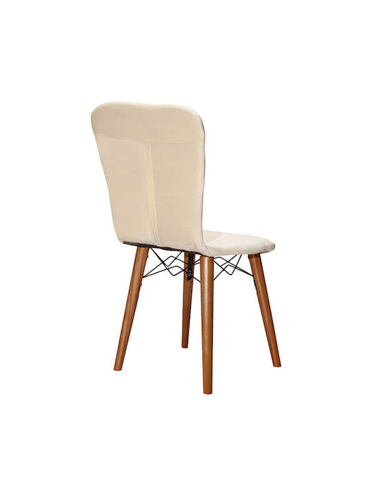 Sonora I Dining Room Velvet Chair Ecru-nut 44x48x88cm