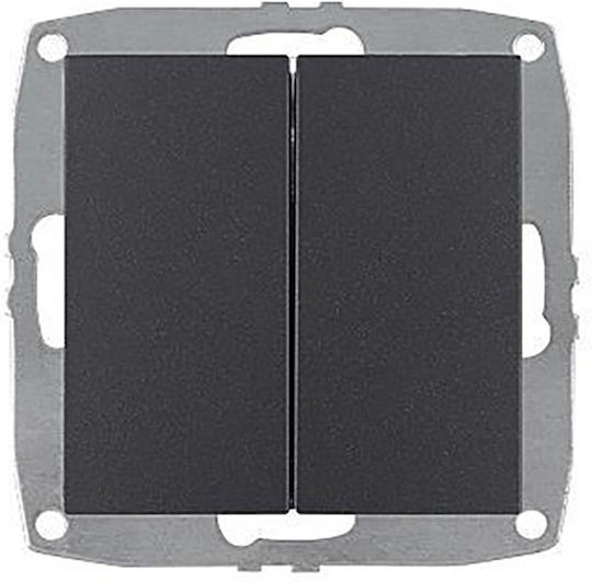 Mono Electric Recessed Wall Switch Lighting Two-Way without Frame Black