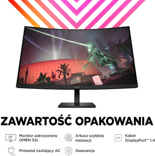 HP OMEN 32c VA HDR Curved Gaming Monitor 31.5" QHD 2560x1440 165Hz with Response Time 1ms GTG
