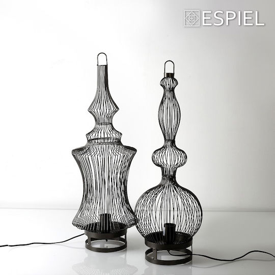 Espiel Подова Лампа В75.5xД25см. с Цокъл за Крушка E27 Черен