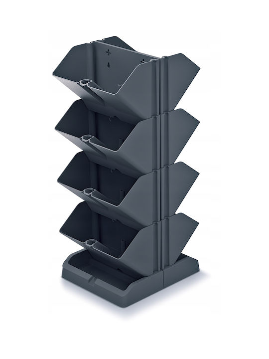 Marhome Mini Cascade Σετ 4 Γλάστρες Πλαστικές Μαύρες