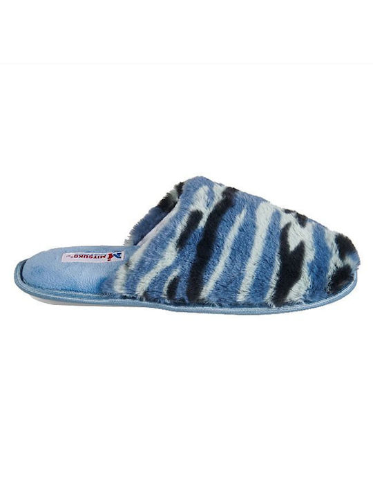 Mitsuko Women's Slippers with Fur Blue